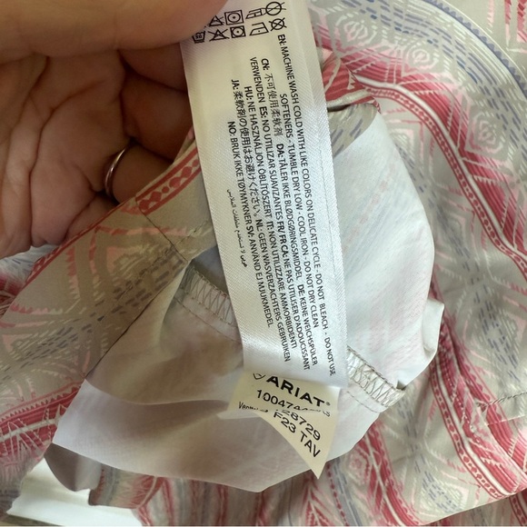 Ariat TEK Men's 2XL Long Sleeve Southwestern Print Button-Up Shirt Sweat Wicking - Picture 12 of 14